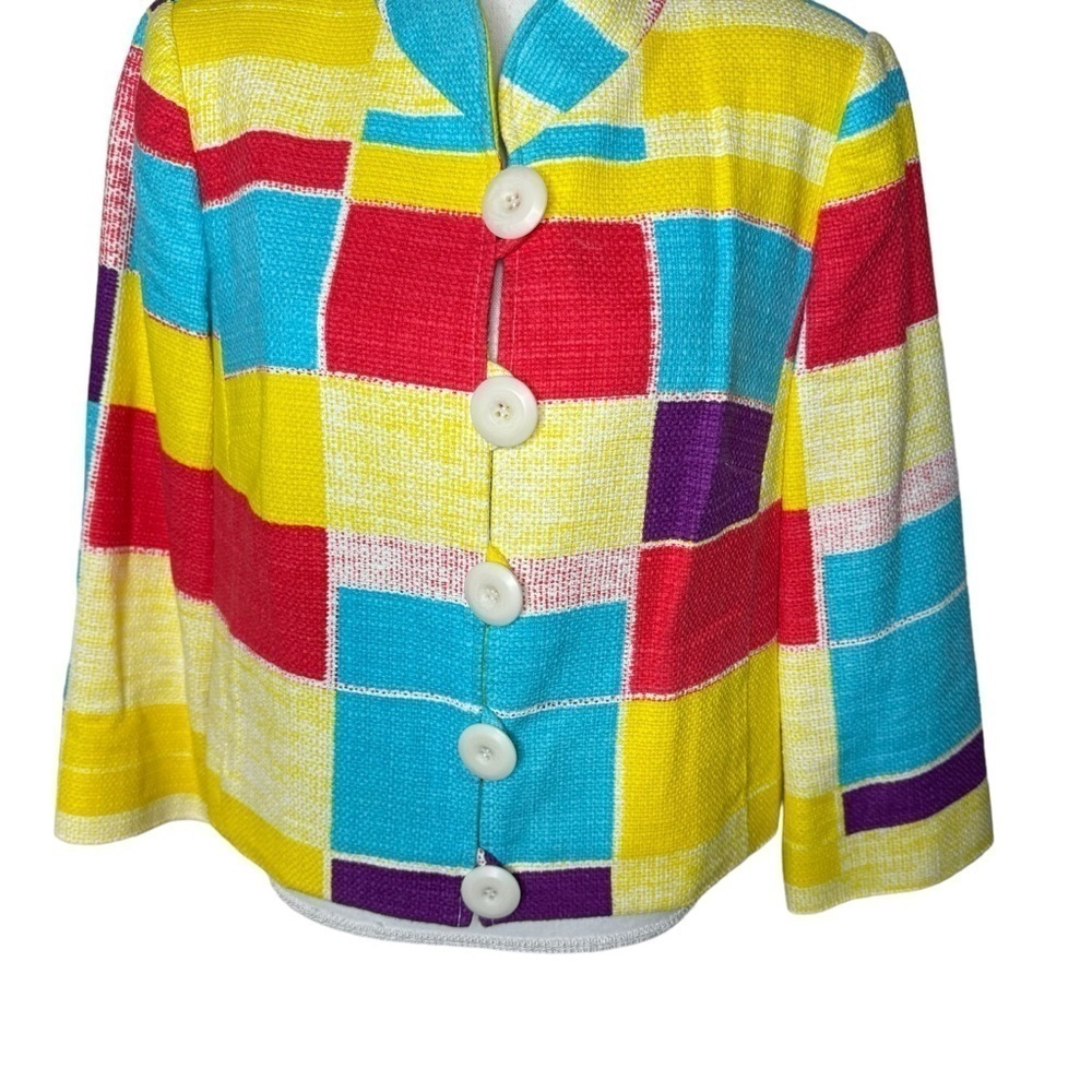 Carlisle Patchwork Colorblock Tweed Jacket 12 - Picture 2 of 9